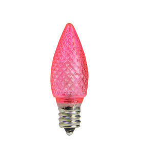 Replacement Faceted Transparent Pink LED C7 Christmas Light Bulbs Pack of 4