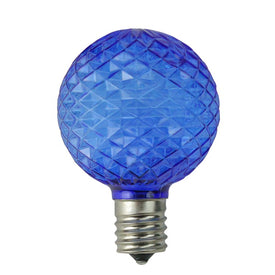 Replacement Blue Faceted LED G50 Christmas Replacement Bulbs 25-Pack