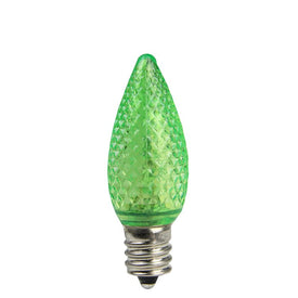 Replacement Faceted Transparent Green LED C7 Christmas Light Bulbs Pack of 4