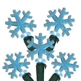 20-Count Blue LED Snowflake Christmas Light Set with 6' Green Wire