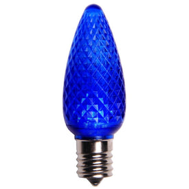 Replacement Faceted Transparent Blue LED C9 Christmas Light Bulbs Pack of 4