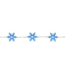 20-Count Warm Sky Blue Snowflake LED Christmas Fairy Light Set with 6' Copper Wire