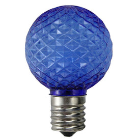 Replacement Blue Faceted LED G40 Globe Christmas Light Bulbs 25-Pack