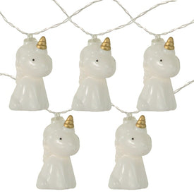 10-Count White Unicorn Summer LED String Lights with 4.5' Clear Wire