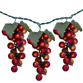 100-Count Red Winery Grape Patio Novelty Christmas Light Set with 5' Green Wire