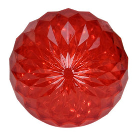 6" Red Hanging Crystal Sphere LED Lighted Outdoor Christmas Decoration