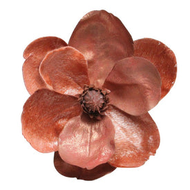 7" Coral Pink Artificial Fabric Magnolia Christmas Clip Ornament