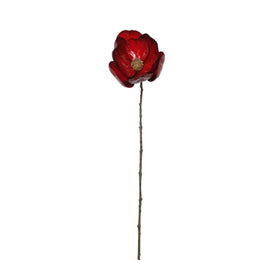 23" Red and Brown Magnolia Artificial Christmas Stem
