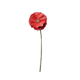 18" Coral Pink Poppy Artificial Christmas Stem