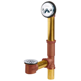 20-Gauge Brass Trip Lever Bath Drain Assembly for 14"-16" H Tubs