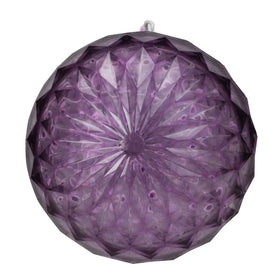6" Purple Christmas Crystal Sphere LED Hanging Outdoor Decoration