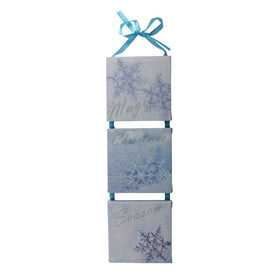 15.5" Winter Blue Magic Christmas Season Snowflake LED Lighted Wall Art Decoration
