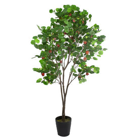 6.5' Unlit Potted Two-tone Apple Artificial Christmas Tree