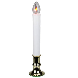 8.75" White Flickering Flame Christmas Candle Lamp