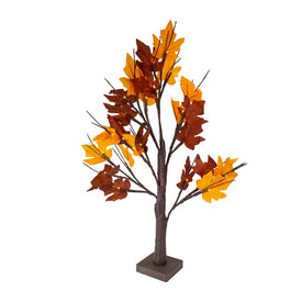 2' Pre-Lit Brown Maple Artificial Tree with Clear LED Lights