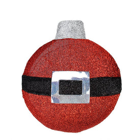 17.25" Pre-Lit Red and Black Ball Christmas Ornament Wall Decoration
