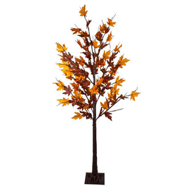 6' Pre-Lit LED Brown Maple Artificial Tree with Clear Lights