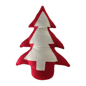 15" Red and White Contemporary Christmas Tree Tabletop Decoration