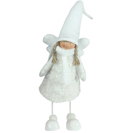 26.75" White Bobble Girl Angel Christmas Tabletop Figurine