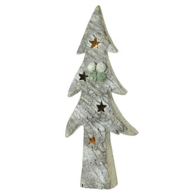 30" White and Green Glitter LED Lighted Artificial Christmas Tree Tabletop Decoration