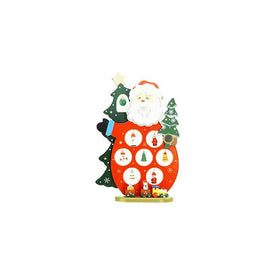 10.25" Red and Green Santa Claus Cutout with Miniature Ornaments Christmas Tabletop Decoration