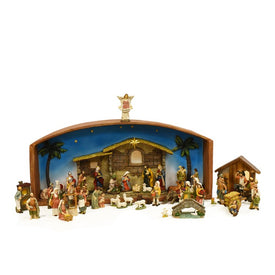 52-Piece 31.5" Brown Religious Christmas Nativity Village Set with Holy Family