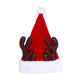 48" Red and White Christmas Santa Hat with Antlers