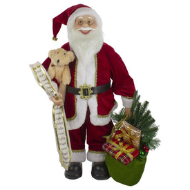 2' Standing Santa Christmas Figurine with Presents and a Naughty Or Nice List