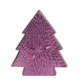 6.25" Purple Ceramic Textured Tree with Star Tabletop Christmas Decoration