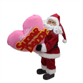 12" Red and White Santa Claus Who's Your Sugar Daddy Christmas Tabletop Decoration