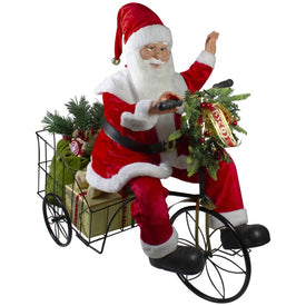 32" Animated and Musical Santa Claus Riding a Tricycle Pre-Lit LED Christmas Figurine