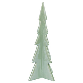 10" Green Pearl-Finished Ceramic Christmas Tree Tabletop Decoration