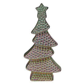 7.25" Iridescent Rainbow Bohemian Christmas Tree Tabletop Decoration