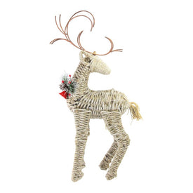 27" Brown and Red Reindeer Facing Backwards Christmas Figurine