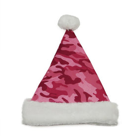 21" Pink and White Camouflage Women's Adult Christmas Santa Claus Hat Costume Accessory - Medium