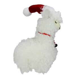 13" Plush Standing Llama with Jingle Bell Necklace Christmas Tabletop Figurine