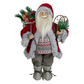 18" Standing Santa Christmas Figurine with Snow Shoes and Presents