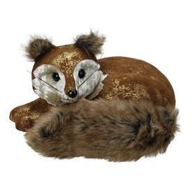 16.5" Brown and Gold Fox Lying Down Christmas Tabletop Figurine