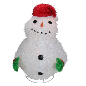 24" Pre-Lit Red and White Snowman Outdoor Christmas Yard Decor