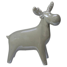 7.5" Gray Pearl-Finished Moose Christmas Tabletop Figurine