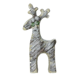 22" Gray Rustic Glittered Christmas Reindeer Tabletop Decoration