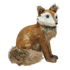 10.25" Plush Brown Sitting Fox Figurine