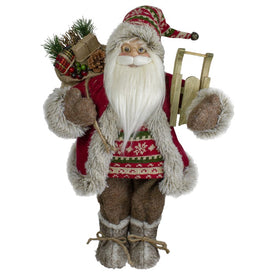 18" Nordic Santa Christmas Figurine with Sled