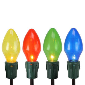 Pre-Lit Multi-Color Jumbo C7 Bulb Christmas Pathway Marker Lawn Stakes Set of 4