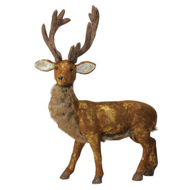 24" Brown and Gold Standing Reindeer Christmas Tabletop Figurine