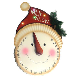 21" LED Lighted Let It Snow Snowman Face Christmas Countdown Advent Calendar