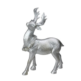 10.5" Elegant Silver Christmas Tabletop Reindeer Figurine
