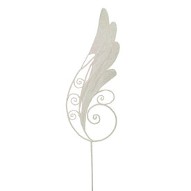 38.5" White Iridescent Glitter Angel Wing Artificial Christmas Craft Pick