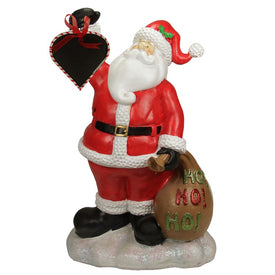 19" Red Santa Holding Toy Sack and Blackboard Christmas Statue
