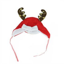 17" Red and White Reindeer Antlers Unisex Adult Christmas Trapper Hat Costume Accessory - One Size